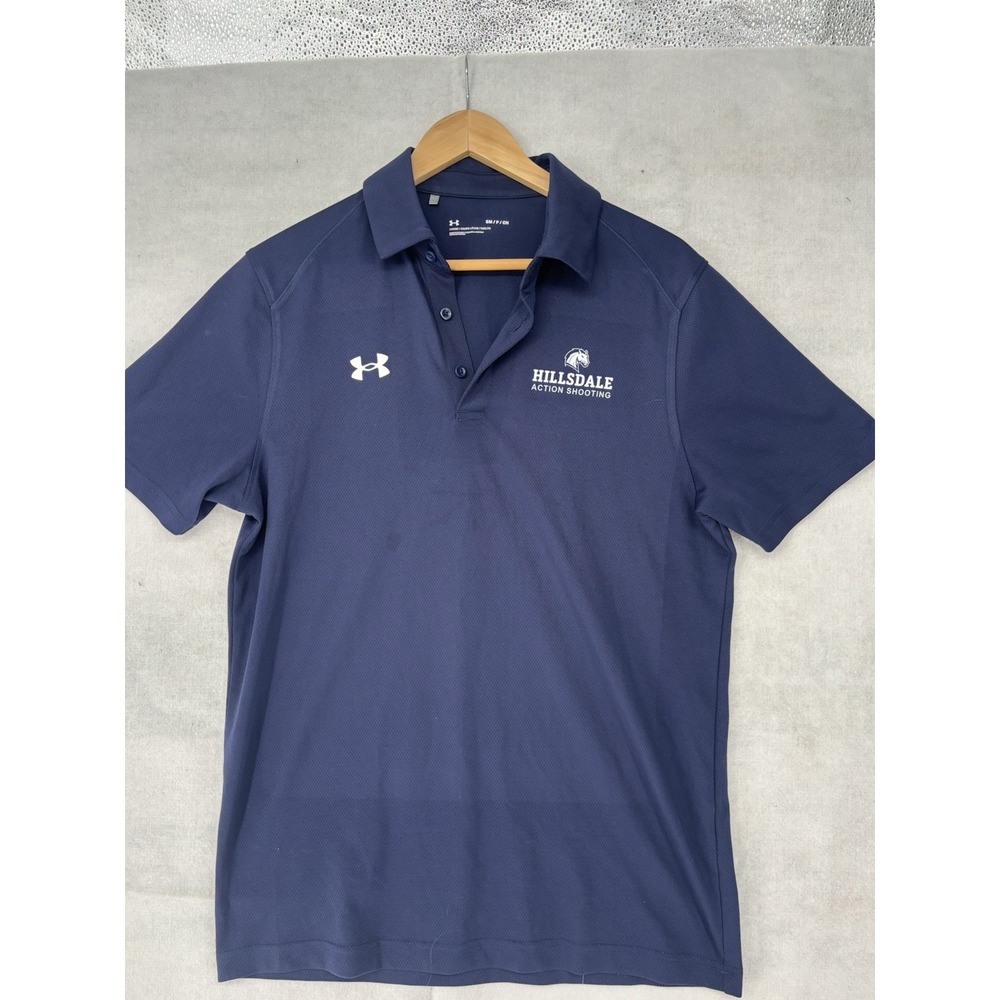 Under Armour Hillsdale College Action Shooting Navy Polo Shirt Men's Small